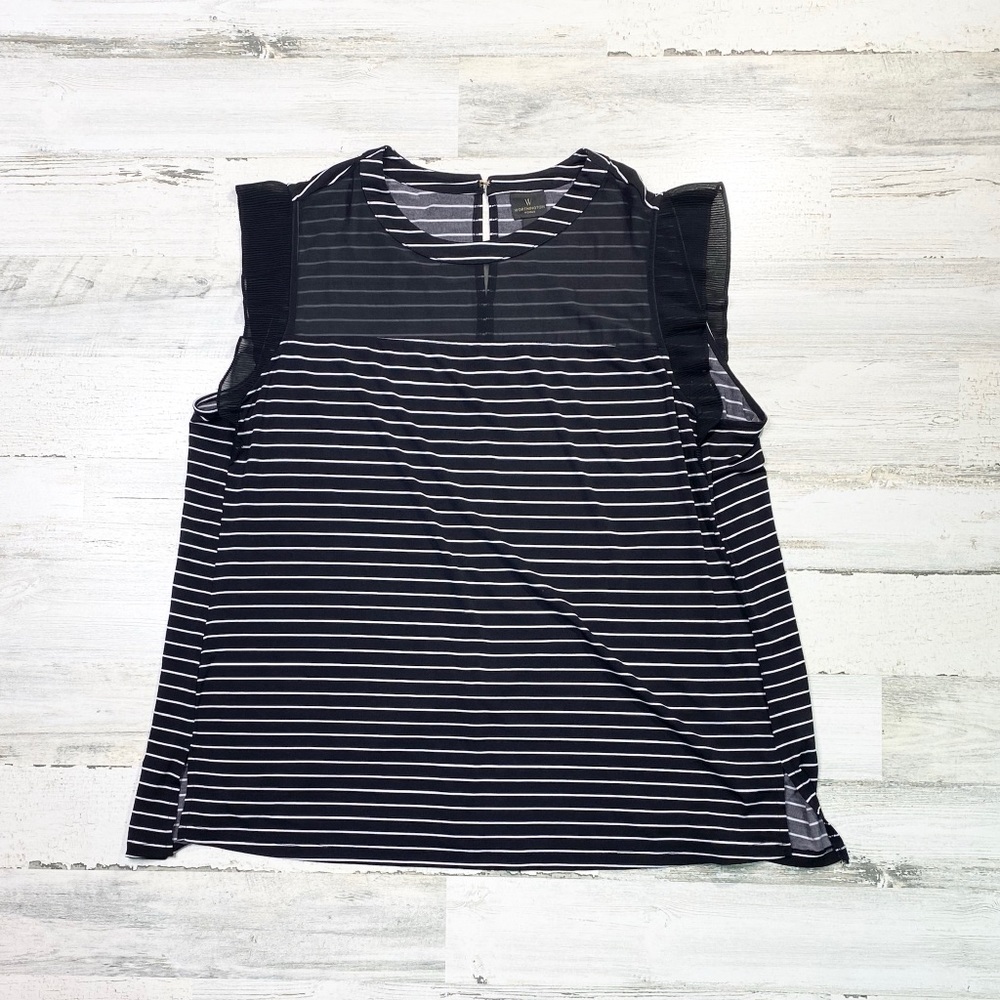 Worthington Women’s Plus Size Top With Mesh Detail
